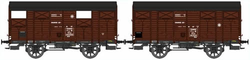 REE Modeles WB-299 - French 2pc Closed Wagon Set 20T of the PLM